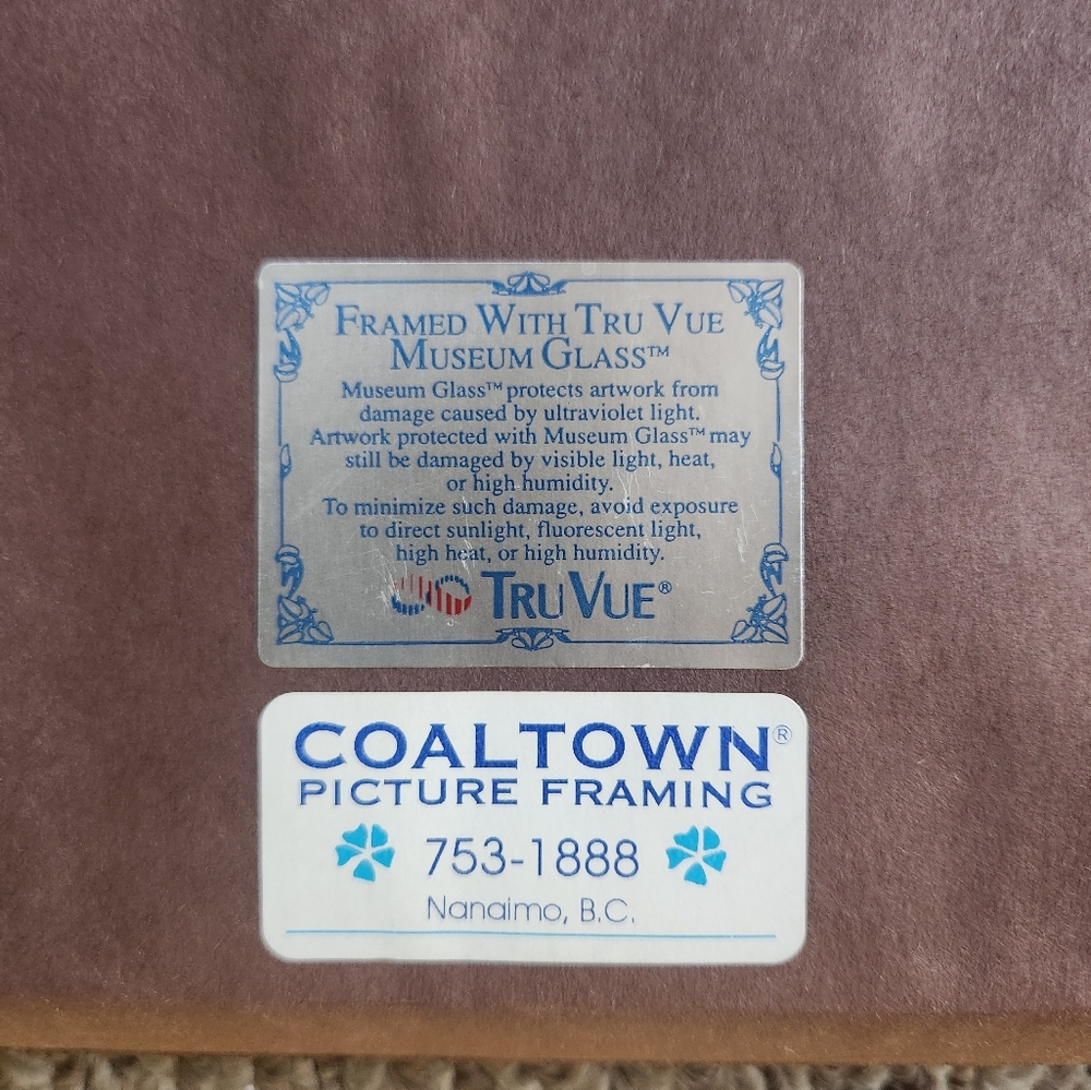 Antique Charcoal Drawing Art Wood Ornate Floral Frame Convex Bubble Glass Gold - Picture 11 of 15